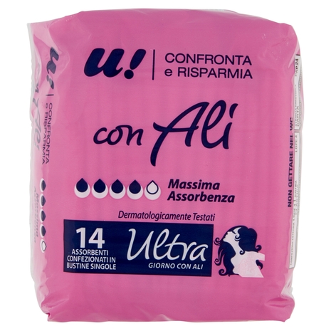 14 Assorbenti Giorno Ultra con Ali U! Confronta e Risparmia